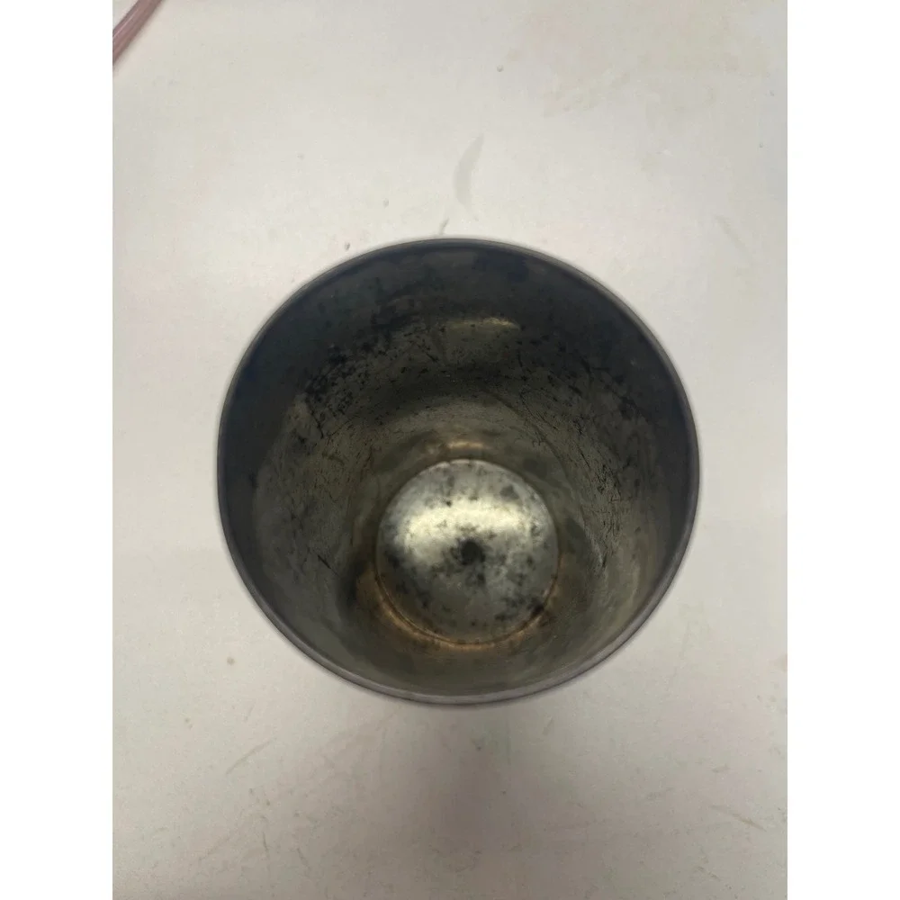 Antique Etched Metal Goblet Cup‎ European Cityscape Scene Collectible Souvenir